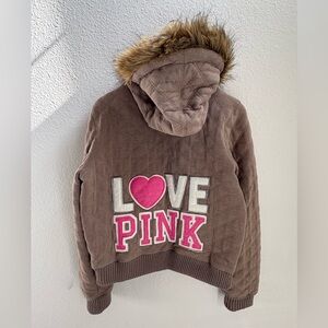 Y2k Pink by Victoria secret PINK VS
Jacket Fur hood size large